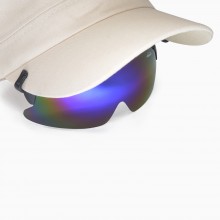 Walleva WSG003-BL Ice Blue Polarized Hat Clipped Sports Sunglasses For Fishing/Biking/Hiking/Golf/Ski